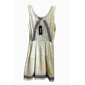NWT - KaPITOL Summer Dress Size S White 100% Cotton Semi Sheer Lined Sleeveless